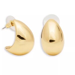 NEW Kenneth Jay Lane POLISHED GOLD DOME PIERCED EARRINGS